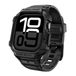 SPIGEN RUGGED ARMOR PRO 2 pótszíj (egyedi méret, szilikon, ütésállóság + szilikon keret) FEKETE