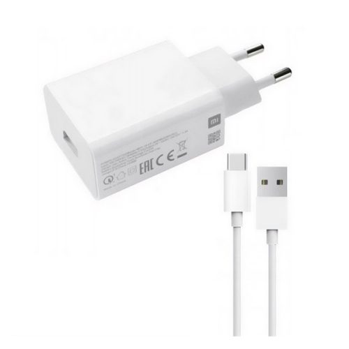 XIAOMI hálózati töltő USB aljzat (15W + Type-C kábel) FEHÉR