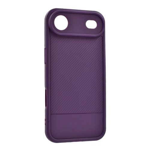 Szilikon telefonvédő (ütésállóság, kameravédő, karbon minta) LILA