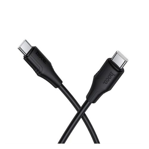HOCO X124 adatkábel (Type-C - Type-C, 60W, gyorstöltő, 100cm) FEKETE