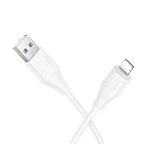 HOCO X124 adatkábel (USB - lightning, 2.4A, gyorstöltő, 100cm) FEHÉR