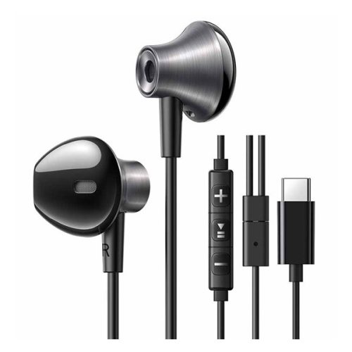 UGREEN EP106 fülhallgató SZTEREO (Type-C, mikrofon, felvevő gomb) FEKETE