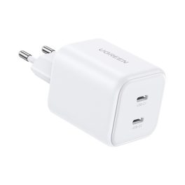   UGREEN X526 hálózati töltő 2 Type-C aljzat (45W, GaN, gyorstöltő) FEHÉR