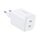 UGREEN X526 hálózati töltő 2 Type-C aljzat (45W, GaN, gyorstöltő) FEHÉR