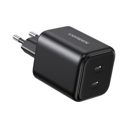   UGREEN X526 hálózati töltő 2 Type-C aljzat (45W, GaN, gyorstöltő) FEKETE