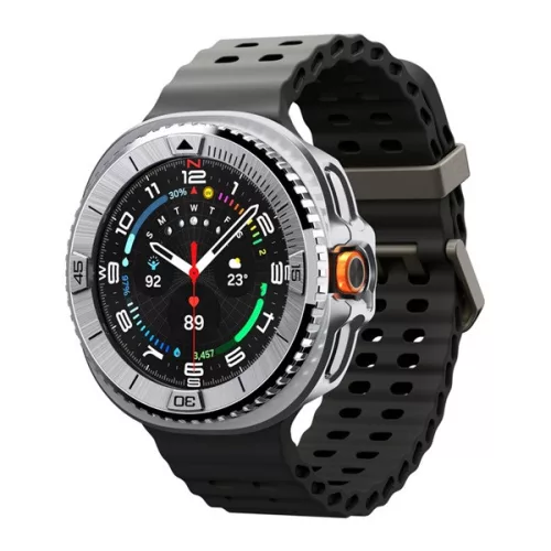 SPIGEN BEZEL TUNE PRO PILOT műanyag óra keret (rozsdamentes acél lünetta, ütésállóság) EZÜST