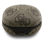 GUESS 4G CLASSIC METAL LOGO bluetooth fülhallgató SZTEREO (v5.4, TWS, mikrofon, zajszűrő + töltőtok) SÖTÉTBARNA