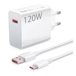   XIAOMI HYPERCHARGE COMBO hálózati töltő USB aljzat (120W, gyorstöltő + Type-C kábel) FEHÉR