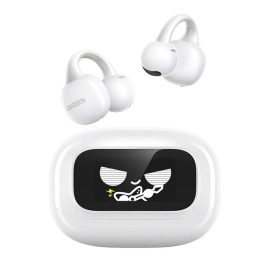   UGREEN CLIPBUDS bluetooth fülhallgató SZTEREO (v5.4, TWS, zajszűrő, fülre csíptethető, érintőkijelző + töltőtok) FEHÉR