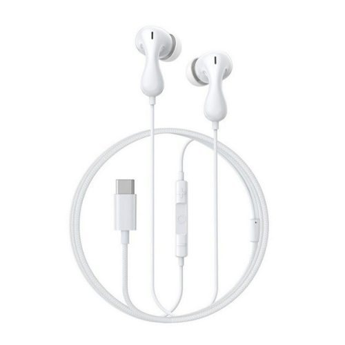 BASEUS ENCOK CZ20 fülhallgató SZTEREO (Type-C, mikrofon, felvevő gomb, hangerőszabályzó) FEHÉR