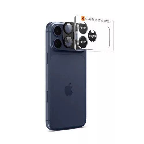 SPIGEN OPTIK PRO XL kameravédő üveg (9H, tokbarát) FEKETE