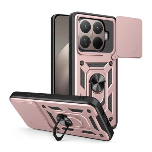 Defender szilikon telefonvédő (ütésállóság, tartógyűrű, kameravédő) ROZÉARANY