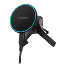   SPIGEN ESSENTIAL EV15MAQ autós tartó (szellőzőre, állítható, 15W, wireless, mágneses, Qi2) FEKETE
