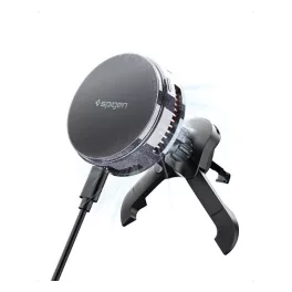   SPIGEN ESSENTIAL PELTIER EV25MFAQ autós tartó (szellőzőre, állítható, 15W, LED jelzés, wireless, mágneses, Qi2) FEKETE