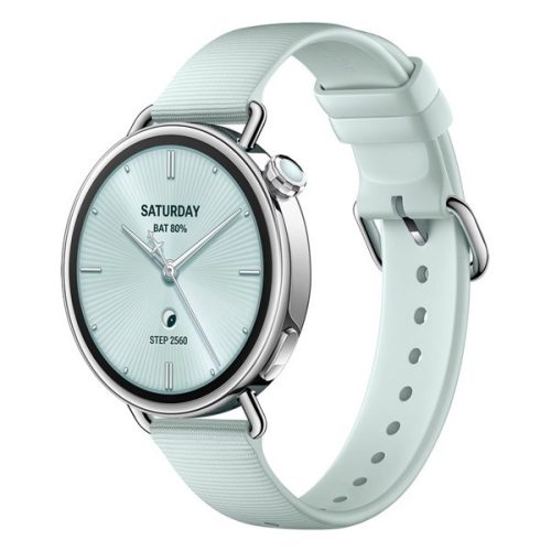 XIAOMI Watch S4 41mm okosóra (fluorgumi szíj, aktivitásmérő, pulzusmérő, telefonhívás, GPS, NFC, vízálló) MENTAZÖLD