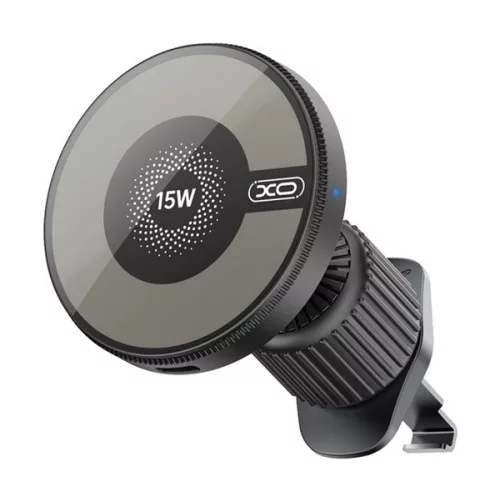 XO CX205 autós tartó (szellőzőre, 360°, mágneses, 15W, wireless) FEKETE