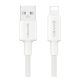 USAMS U90 adatkábel (USB - lightning, 2.4A, gyorstöltő, 100cm) FEHÉR