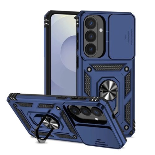 Defender szilikon telefonvédő (ütésállóság, tartógyűrű, kameravédő) SÖTÉTKÉK