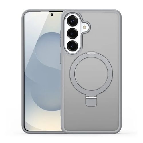 DUX DUCIS YIND szilikon telefonvédő (ütésállóság, kameravédő, matt, MagSafe, kitámasztó) VILÁGOSSZÜRKE