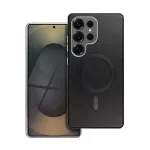 Szilikon telefonvédő (ECO bőr hatású hátlap, karcolásmentesítő belső, fém kameravédő, mágneses, prémium) FEKETE