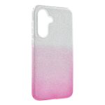 Szilikon telefonvédő (műanyag belső, csillogó hátlap) ÁTLÁTSZÓ/RÓZSASZÍN