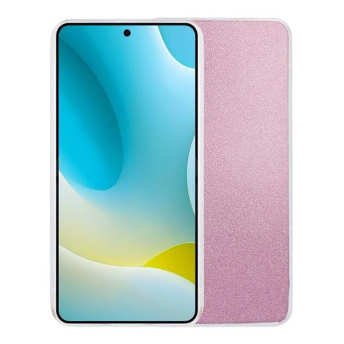 Szilikon telefonvédő (műanyag belső, csillogó hátlap) RÓZSASZÍN