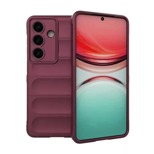 Szilikon telefonvédő (ütésállóság, kameravédő, 3D) BORDÓ