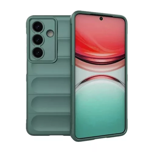 Szilikon telefonvédő (ütésállóság, kameravédő, 3D) SÖTÉTZÖLD