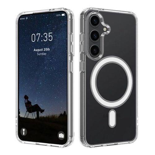 Szilikon telefonvédő (ütésállóság, légpárnás sarok, MagSafe) ÁTLÁTSZÓ