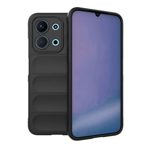 Szilikon telefonvédő (ütésállóság, kameravédő, 3D) FEKETE