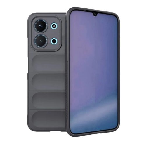 Szilikon telefonvédő (ütésállóság, kameravédő, 3D) SÖTÉTSZÜRKE