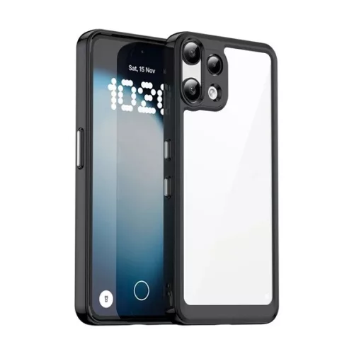 Szilikon telefonvédő (ütésállóság, átlátszó hátlap) FEKETE
