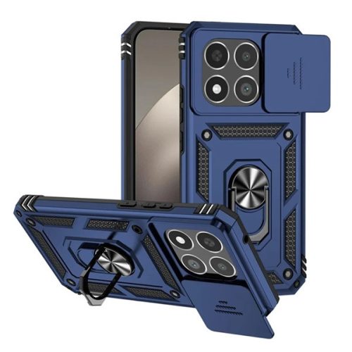 Defender szilikon telefonvédő (ütésállóság, tartógyűrű, kameravédő) SÖTÉTKÉK