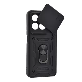   Defender szilikon telefonvédő (ütésállóság, tartógyűrű, kameravédő) FEKETE