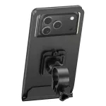 USAMS ZJ083 kerékpáros és motoros telefontartó (kormányra rögzíthető, 360°, por és vízálló tok, 4.7-7.2" méret) FEKETE