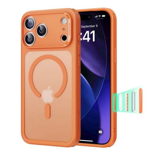 ESR CLASSIC HYBRID szilikon telefonvédő (ütésállóság, légpárnás sarok, kitámasztó, MagSafe) NARANCSSÁRGA