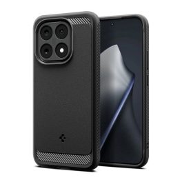   SPIGEN RUGGED ARMOR szilikon telefonvédő (ütésállóság, légpárnás sarok, karbon minta) FEKETE