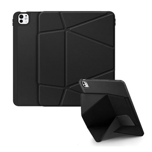 DUX DUCIS VERS tok álló, bőr hatású (aktív FLIP, oldalra nyíló, TRIFOLD, asztali tartó) FEKETE