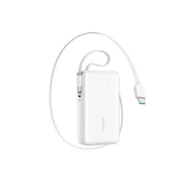   JOYROOM vésztöltő Type-C aljzat (10000mAh, 35W, PD gyorstöltő 3.0, LED kijelző + fix Type-C kábel) FEHÉR