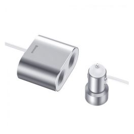   BASEUS szivargyújtó adapter (elosztó, 2 szivargyújtó+2 USB aljzat, 80W, 60cm) FEKETE