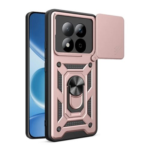 Defender szilikon telefonvédő (ütésállóság, tartógyűrű, kameravédő) ROZÉARANY