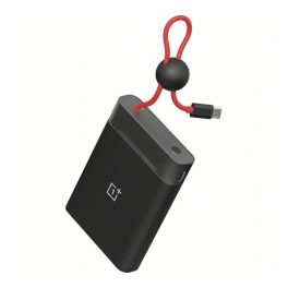   ONEPLUS vésztöltő Type-C aljzat (10000mAh, 22.5W, PD gyorstöltő, LED jelzés + fix Type-C kábel) FEKETE
