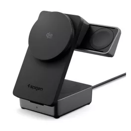   SPIGEN ESSENTIAL EF323MQ asztali töltő 3in1 (25W, gyorstöltő, wireless, MagSafe, Airpods, Apple Watch töltő) FEKETE
