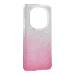   Szilikon telefonvédő (műanyag belső, csillogó hátlap) ÁTLÁTSZÓ/RÓZSASZÍN