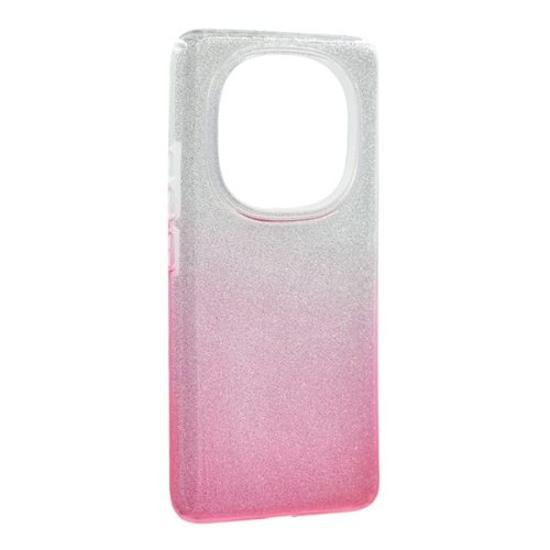 Szilikon telefonvédő (műanyag belső, csillogó hátlap) ÁTLÁTSZÓ/RÓZSASZÍN