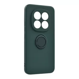  Szilikon telefonvédő (tartógyűrű, mikrofiber plüss belső, mágneses, kameravédő) SÖTÉTZÖLD
