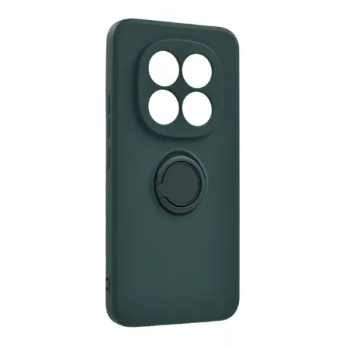 Szilikon telefonvédő (tartógyűrű, mikrofiber plüss belső, mágneses, kameravédő) SÖTÉTZÖLD