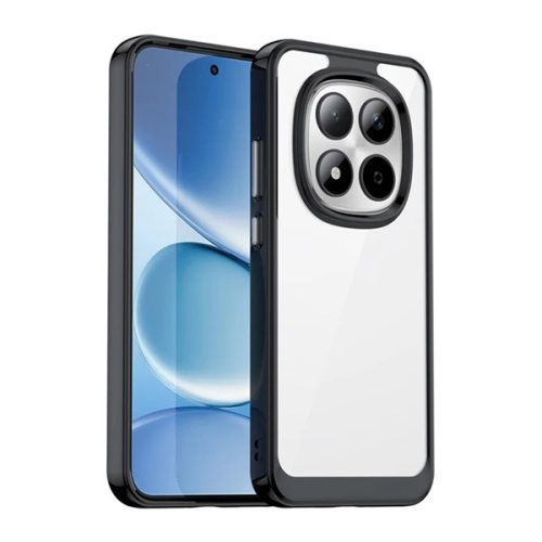 Szilikon telefonvédő (ütésállóság, átlátszó hátlap) FEKETE