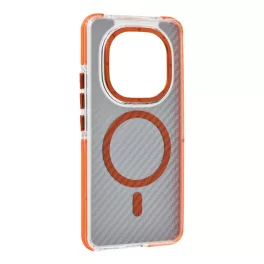   Szilikon telefonvédő (ütésállóság, légpárnás sarok, karbon minta, wireless, MagSafe) NARANCSSÁRGA