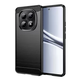   Szilikon telefonvédő (ütésállóság, légpárnás sarok, szálcsiszolt, karbon minta) FEKETE